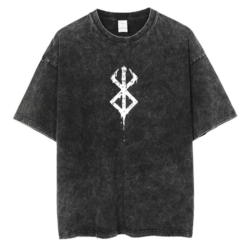 Harajuku Vintage Black Anime Print Men's Streetwear T-Shirt