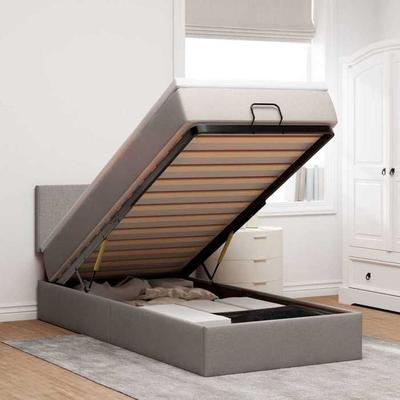 Maison Exclusive - Lit Ottoman Avec Matelas Taupe 100x200 Cm Tissu