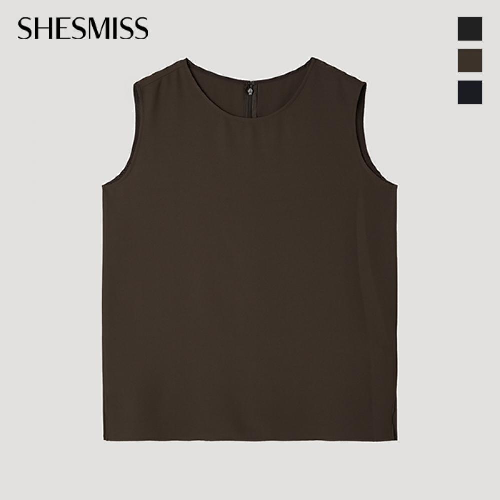 [shs Miss] Round Neck Sleeveless Blouse Swwblp22020