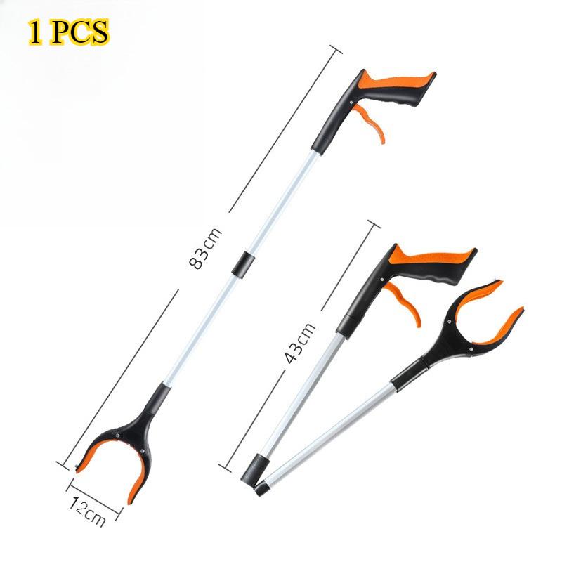 

Lightweight trash picker, foldable gripping tool - 360° rotatable jaw magnetic head, upper claw design помаранчевий