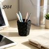 Practical Gift for Students Pebble Texture Pen Holder, Hexagonal Desktop Organizer, Stable Anti-Tip 3D Minimalist Pencil Holder Vanity Printed