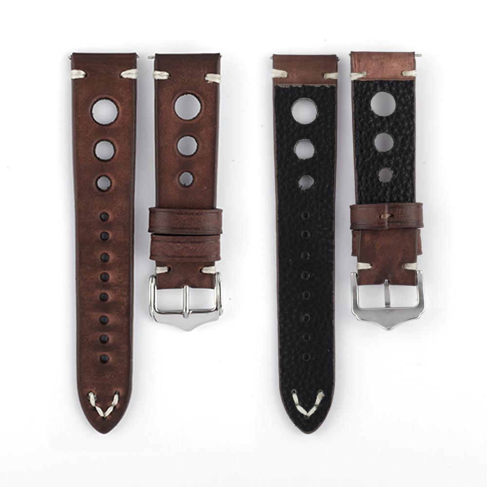 Handgefertigtes Echtes Leder Uhrenarmband 20mm 22mm 24mm Vintage Erste Schicht Rindsleder Uhrenarmband Armband Ersatz für Herren