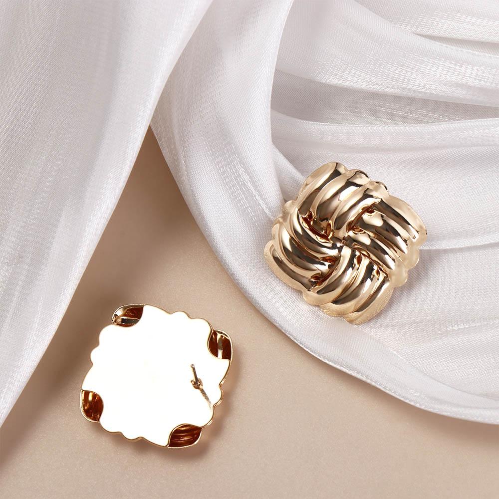 Square Shaped Wave Stud Earrings Vintage Twisted Earrings Trendy Ear Studs  Daily