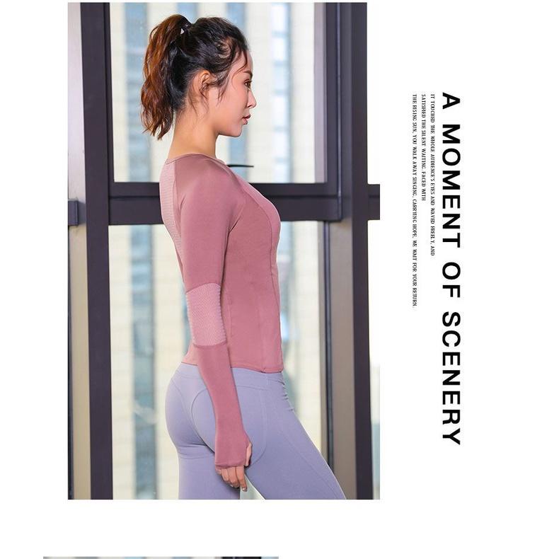 Cienka, sportowa joga z długim rękawem