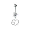 Fashion Simple Zircon Heart Belly Button Rings Stainless Steel Navel Piercing Barbell For Women Sexy Body Jewelry Beach Jewelry