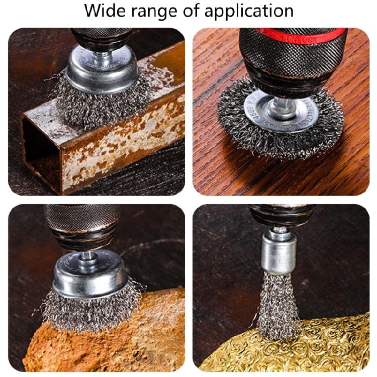 Versatilitys Steel Wire Wheel Brush With Hex Shank For Effective Metal Surfaces Treatments And Polishing Cleaning Tool