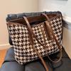 New All Matching Fashionable Handbags Simple Houndstooth Casual Women's Shoulder Bags Designer Large Capacity Tote Bags