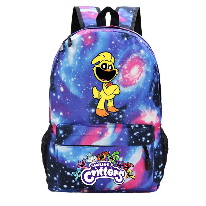Cartoon Printed Children'S Backpack, Animation Schoolbag, Male And Female Primary And Secondary School Students Outdoor Travel Backpack