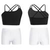 Kids Girls 2 Piece Dance Outfits Crop Top with Shorts Active Set Gymnastics Dancewear Swimwear