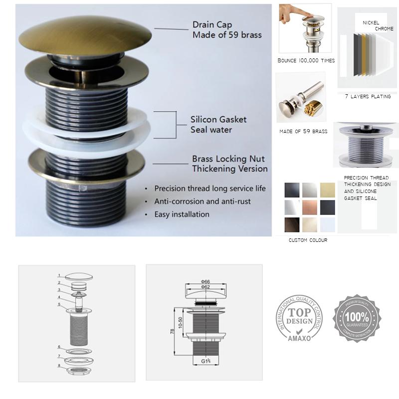 Pop-up Vanity Sink Basin Strainer Sink Drain
