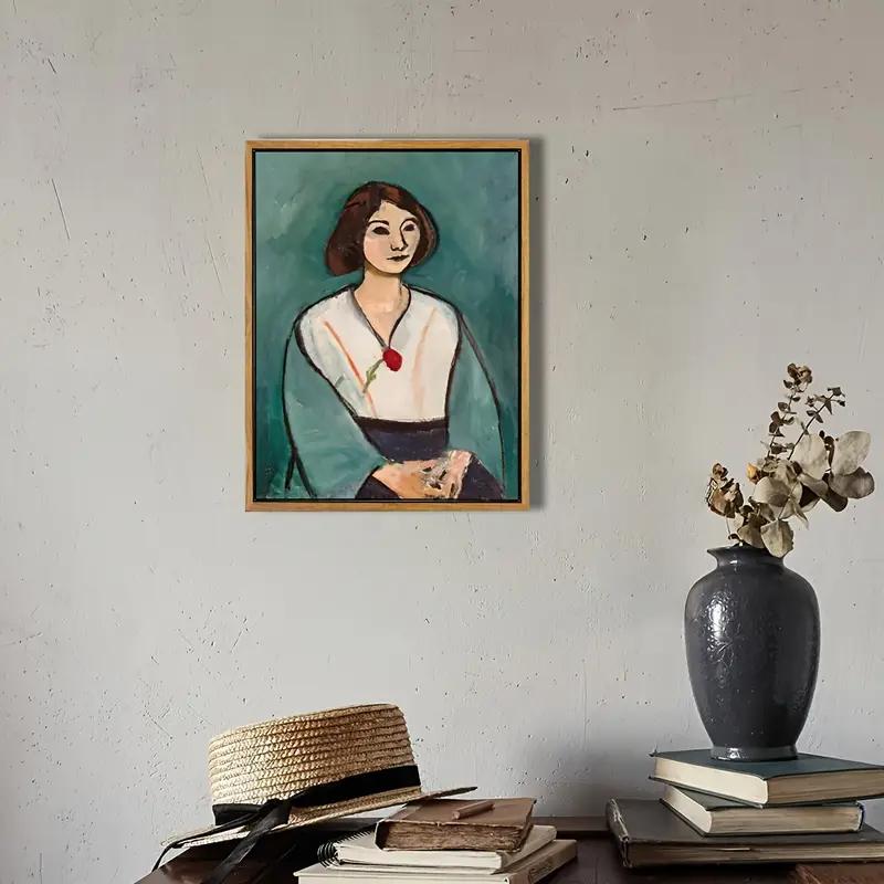 1pc Vintage Abstract Female Portrait Oil Painting Print Modern Art Home Living Room Bedroom Bathroom Canvas Wall Art Decor