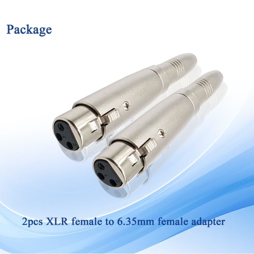 1/4" To 6.35mm Female Adapter, 3-Pin XLR Female To XLR Female, Compatible with VolutyTek Microphones, Stereos, and Mixers (2-Pack)