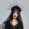 Gothic Halloween Headband Rhinestone Bride Hairband Headdress Veil Headband  Cosplay Cosutmes