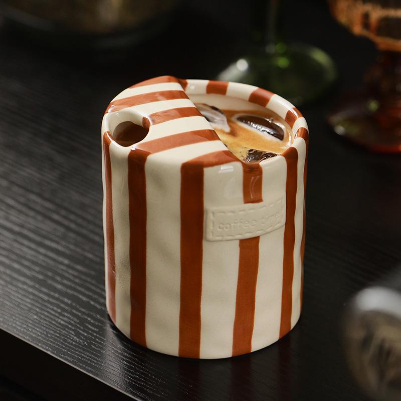European Retro Hand-Painted Underglaze Ceramic Cup Household Coffee Cup Office Drinking Cup Afternoon Tea Cup Mug