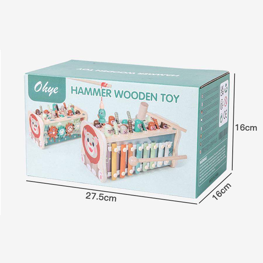 Baby Toys Toddler Kids Wooden Fun Game Montessori Activity Toys For Children Beating Whack-A-Mole Hammer Pounding Gift