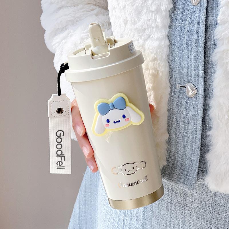 Girls Cup Large Capacity Portable Coffee Cup 316 Stainless Steel Thermos Cup Thermal Insulation Accompanying Water Cup