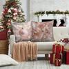 Pink Christmas Pillowcases: Deer, Balls & Frosty Foliage for Festive Flair! Sofas, Bedroom Pillow Covers, Holiday Gifts