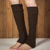 1 Pair Women Winter Knitted Warm Leggings Solid Color Thermal Warm Long Socks Leg Warmers