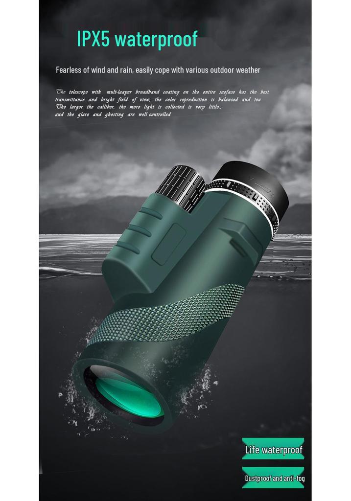 40x60 HD Monocular Telescope with Low Light Night Vision and High Magnification