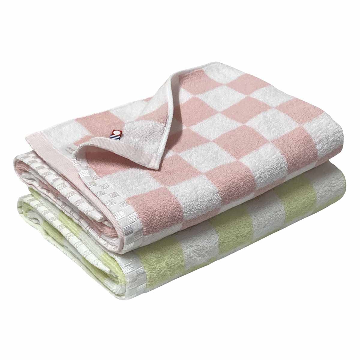 

Имабари Полотенце Банное Набор из 2 штук 65x120см Розовый Зеленый Пастельный цвет Клетчатый узор Пушистое Впитывающее [Сертифицированный бренд] (Розовый/Зеленый)