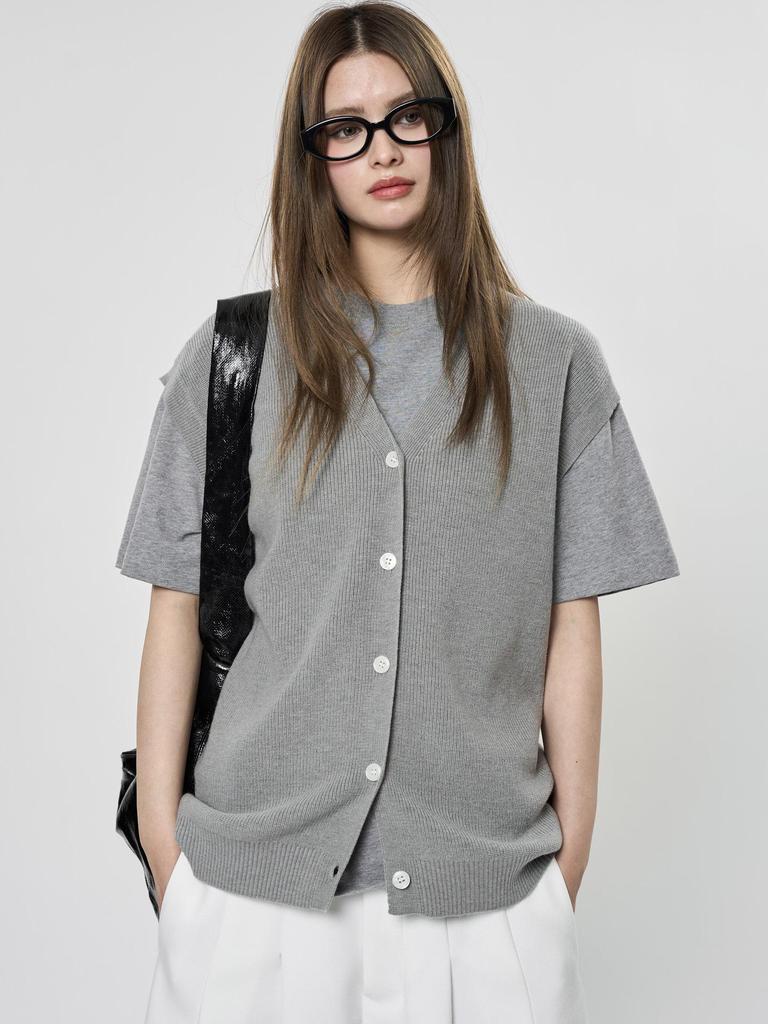 Louvre Korean Retro V-Neck Wool Knit Vest - Women's Slim Fit, Loose, Flexible Spring Top