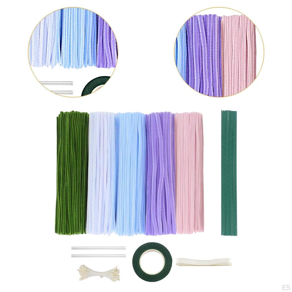 , Craft Supplies, Chenille Stem, Accessories, DIY Decorative Flower Making Kit, Bouquet To Give As A