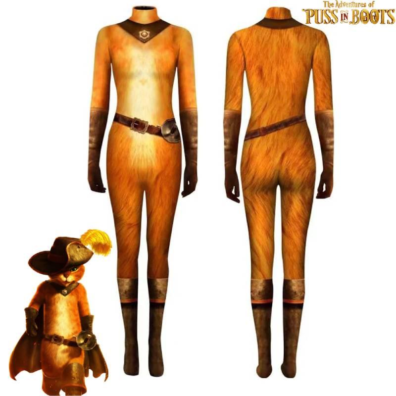 Puss In Boots Cosplay Costume Jumpsuit For Halloween Carnival
