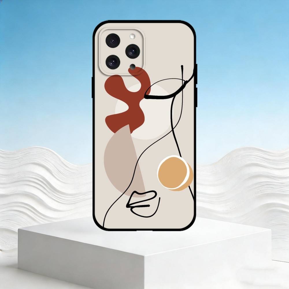 M-Modern minimalist abstraction Phone Case For iPhone 17,16,15,14,13,12,11 Plus,Pro Max,SE4Soft Silicone Black Cover