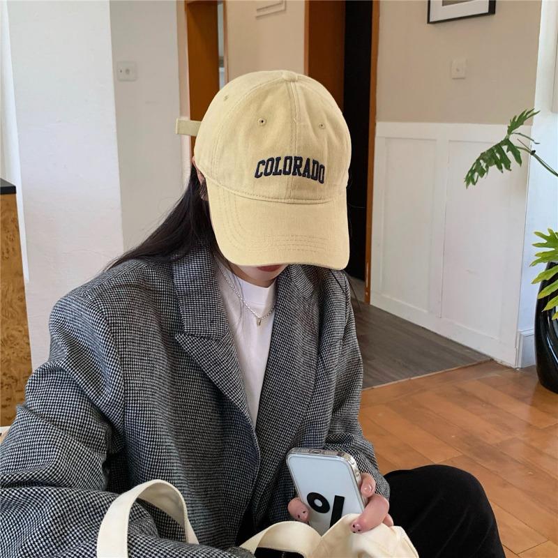 Embroidered Letter Baseball Cap for Couples, Big Head Circumference, Soft Top, Versatile Spring and Autumn Duck Tongue Hat
