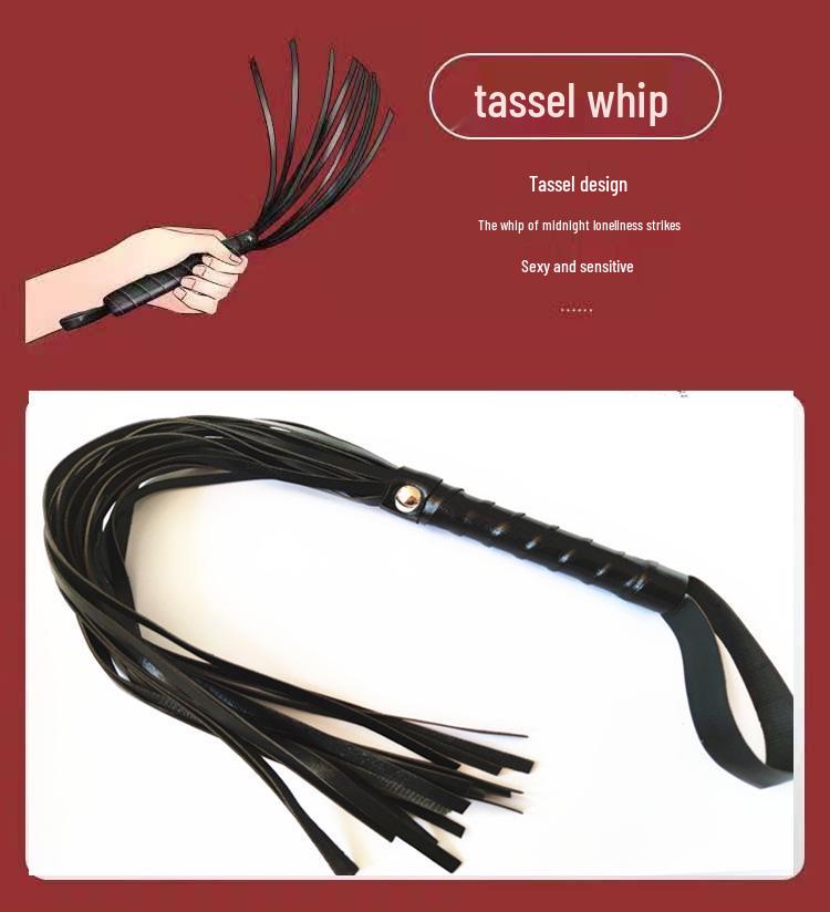 Flirty Bondage Set: Leather Handcuffs, Whip, Collar & Nipple Clamps