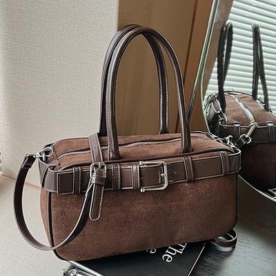 Women's Bag Autumn New Fashion Retro Suede Shoulder Oblique Span Bag Large Capacity Commuter Tote Bag
