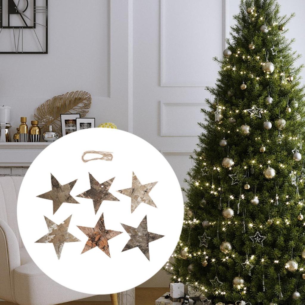 6 Pack Wooden Christmas Hanging Ornaments for Window Living Room Bedroom Farmhouse Decor