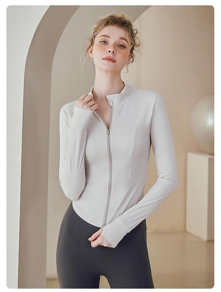 Damen High-End Outdoor Radfahren & Fitness Stehkragen Yoga Jacke