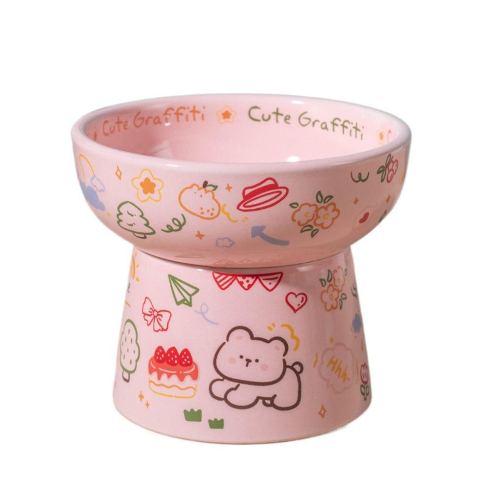 

Милая миска для домашних животных с высокой ножкой, керамическая кормушка для собак, поилка для домашних животных, защита шеи Style 1