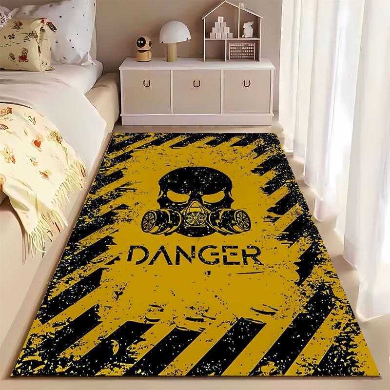 Yellow Skull Danger Design suitable as a non-slip mat for the living room or bedroom sofa