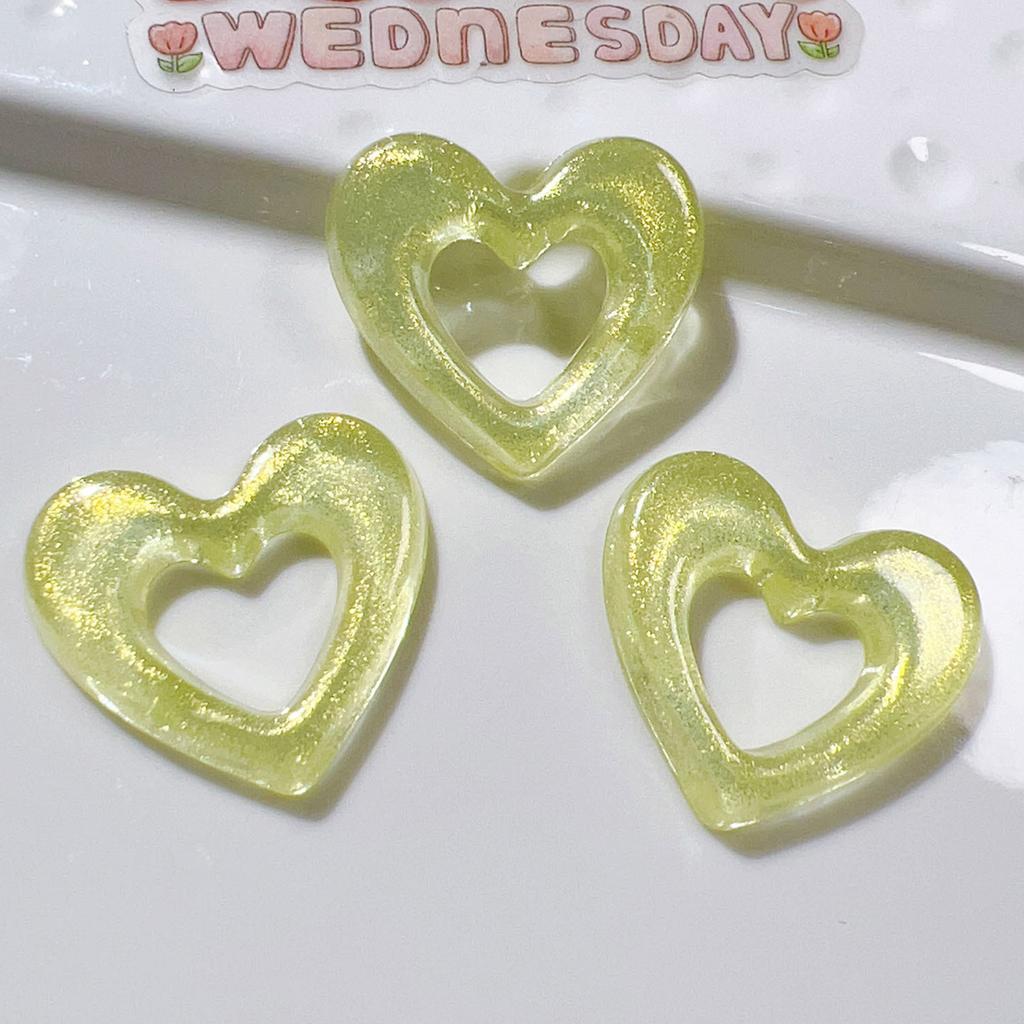 Set of 5 Acrylic Hollow Heart Pendant for DIY Earring Necklace Bracelets Jewelry