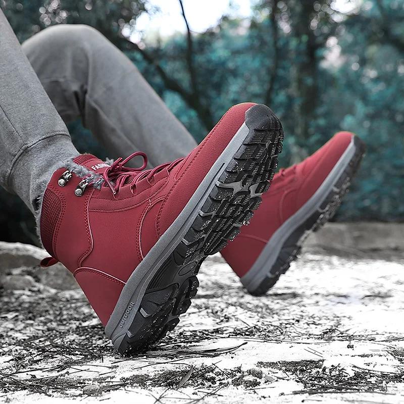 Men Boots 2024 New Winter Slippers Warm Men Shoes Waterproof Non-Slip Plush Sneakers Male Tenis Shoes Boots Men Sneakers Winter