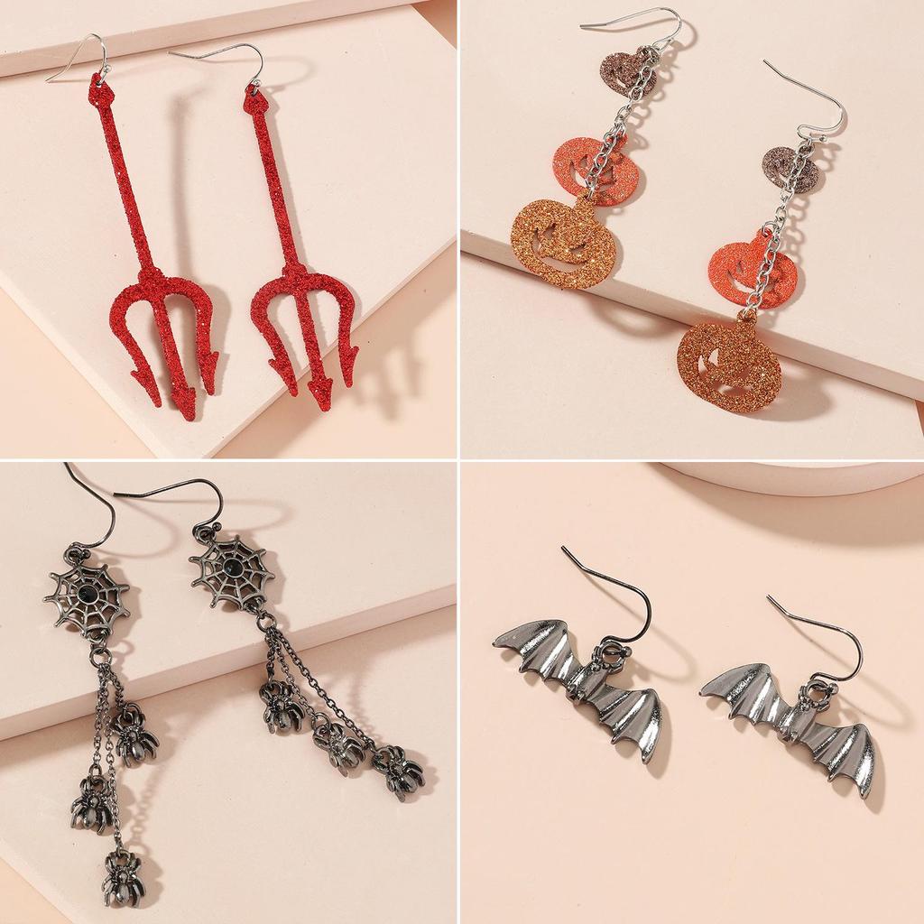 Orecchini di Halloween Ragno Teschio & Zucca Pipistrello: Unisex, Divertente ed Esagerato