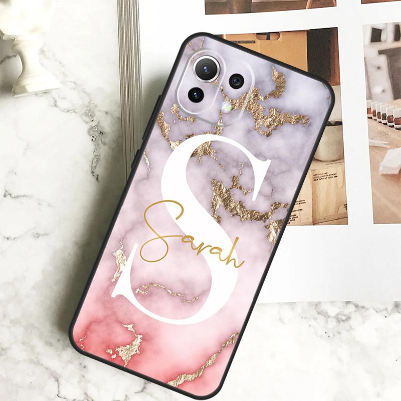 PERSONALISED initials name rainbow Case For Xiaomi 13 14 Pro Ultra 12 13 Lite 11T 12T 13T POCO F5 M6 X3 X5 X6 Pro F3 M5s Cover