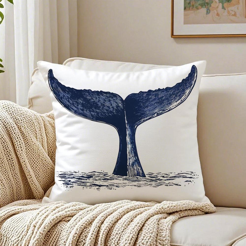 WWhale Cushion Cover Linen Pillowcase Soft  for Sofa Bed Home Room Decor