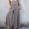 Spring Women's High Waist Trousers Casual Loose Leopard Printed Wide Leg Pants Party Streetwear Autumn Fashion Long Pants Female