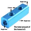 1/4in 2Way 5 Port Air Compressor Hose Inline Manifold Block Splitter Fitting 3pcs