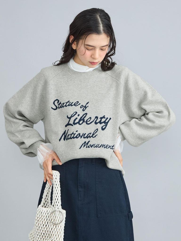 Cohen Message Logo Jacquard Knit 76306420188 1970 L DK.GRAY(19)
