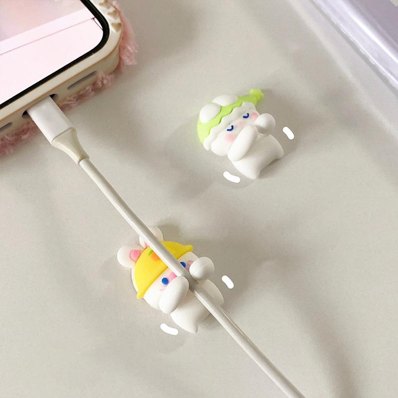 2pcs Kawaii Animals Cable Organizer Earphone Cable Holder Wall Hooks Hanger USB Charger Data Line Cable Winder Desk Organizer