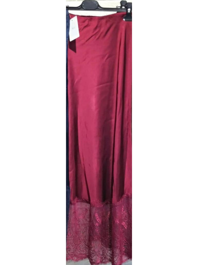 2025 Trendy Women's Lace Patchwork Bodycon Midi Skirt - European & American Style, Solid Color, Slimming & Sexy Design