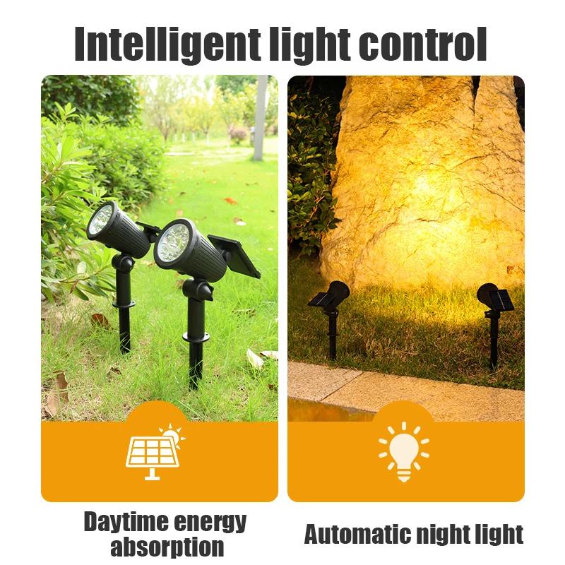 Solar Spotlights Garden Waterproof IP65 Spot Lights Brightness Adjustable for Outdoor Backyard Driveway Lawn Decor Lighting
