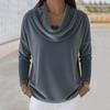 Women's Velvet Long Sleeve Solid Color Top - Autumn/Winter Collection