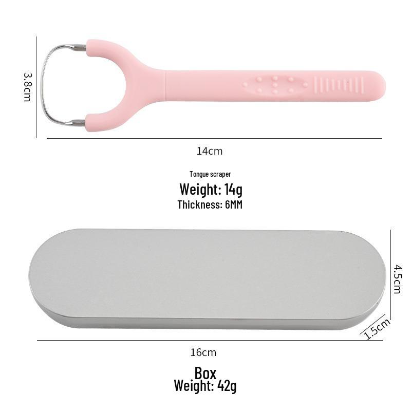 304 Stainless Steel Y-Shape Tongue Scraper & Breath Freshener Brush