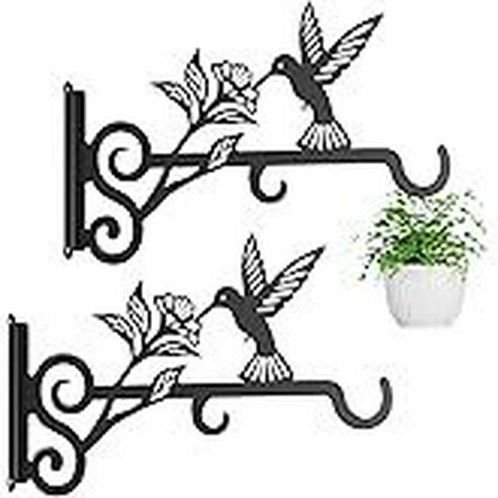 Metal Hanging Plant Bracket with Birds for Indoor & Outdoor Decor
