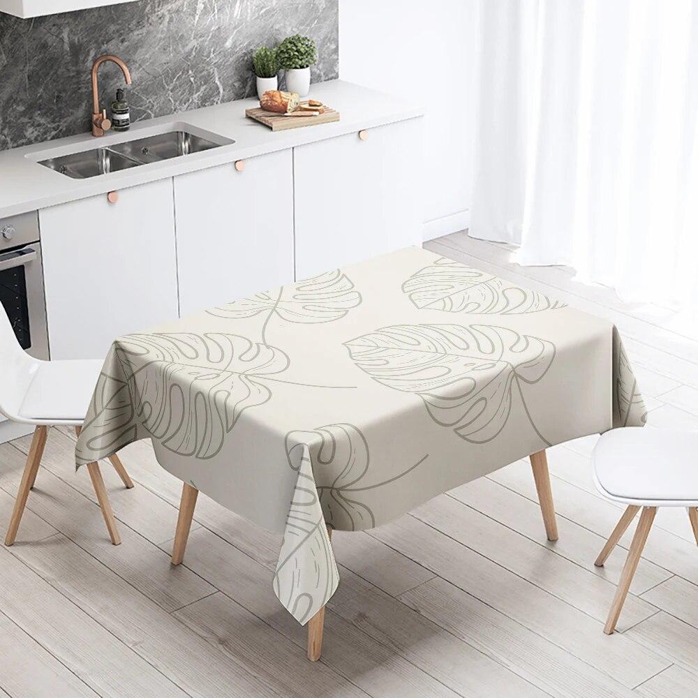 Fata de Masa Monstera Planta Verde Anti-Pete Impermeabil Masa de bucatarie dreptunghiulara Decorare casa